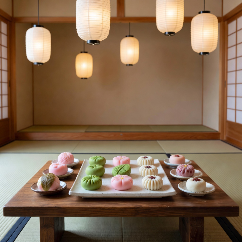 和菓子の展示